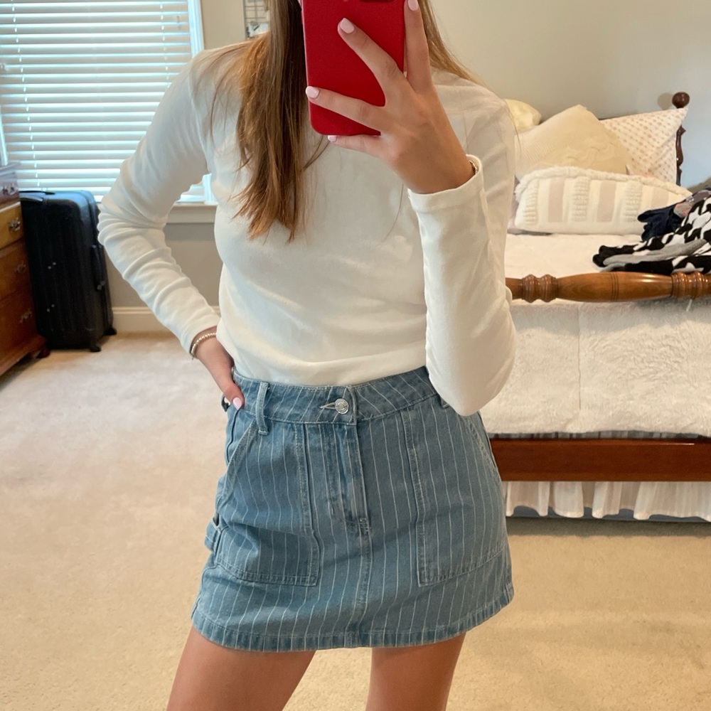 Pacsun Denim mini skirt with stripes